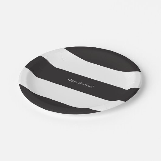 Classy zwart-wit gestreept papier Bord (Gekanteld)