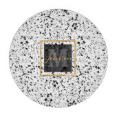 Classy Zwart Wit Marmer Terrazzo Snijplank (Voorkant)
