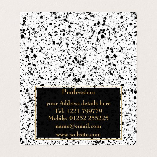 Classy Zwart Wit Marmer Terrazzo Visitekaartjes (Binnenkant ongevouwen)