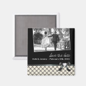 Classy Zwart-wit Save the Date Magneet (Voorkant / Achterkant)