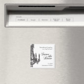 Classy Zwart-wit Save the Date Magnet Magneet (Insitu (Vaatwasser))