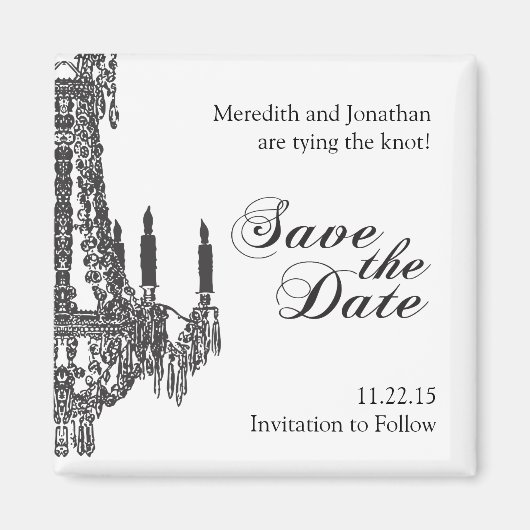 Classy Zwart-wit Save the Date Magnet Magneet (Voorkant)