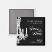 Classy Zwart-wit Save the Date Magnet Magneet (Voorkant / Achterkant)