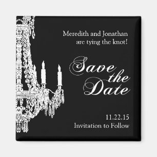 Classy Zwart-wit Save the Date Magnet Magneet