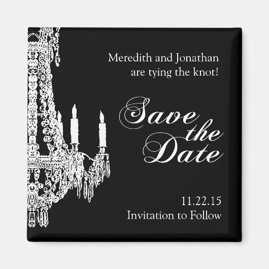 Classy Zwart-wit Save the Date Magnet Magneet (Voorkant)