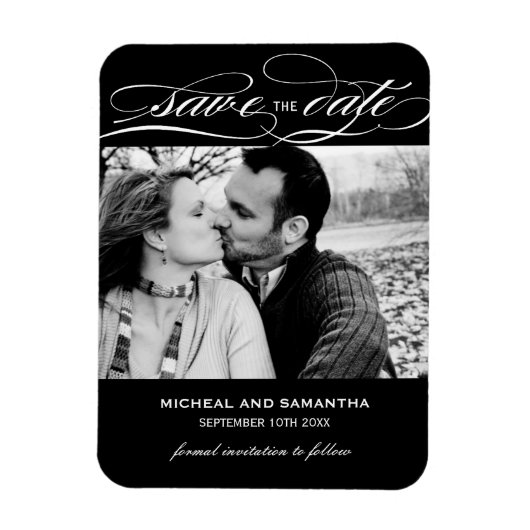 Classy Zwart-wit Save the Date Magnets Magneet (Verticaal)