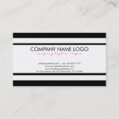 Classy zwart-wit strepen patroon visitekaartje (Achterkant)