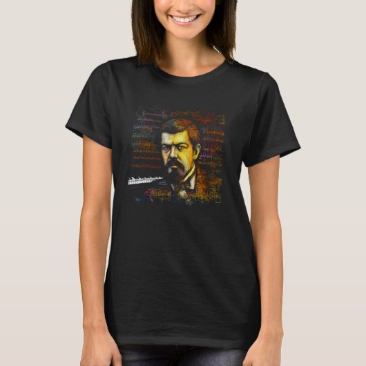 Claude Debussy Music Composer Piano 1 T-shirt (Voorkant)