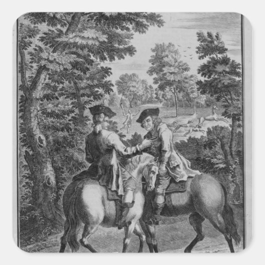 Claude Duval robbing Squire Roper Vierkante Sticker (Voorkant)