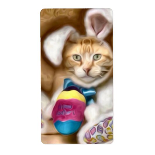 Claude Easter Bunny Holiday Briefkaart Gift Labels (Voorkant)