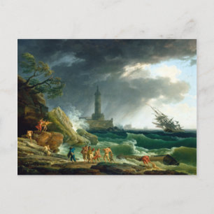 Claude-Joseph Vernet A Storm over een mediterrane Briefkaart
