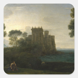 Claude Lorrain The Enchanted Castle Landscape Vierkante Sticker