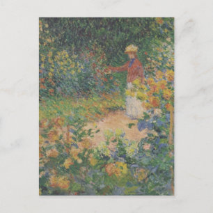 Claude Monet 1895 Vintage in de tuin Briefkaart