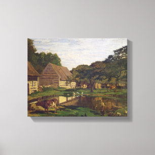 Claude Monet   A Farmyard in Normandië Canvas Afdruk