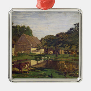 Claude Monet A Farmyard in Normandië Metalen Ornament
