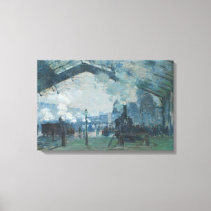 Claude Monet - Aankomst van de Normandische trein Canvas Afdruk