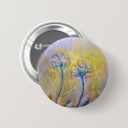 Claude Monet - Agapanthus Ronde Button 5,7 Cm (Voorkant /achterkant)