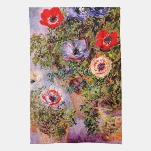 Claude Monet Anemonen Theedoek (Verticaal)