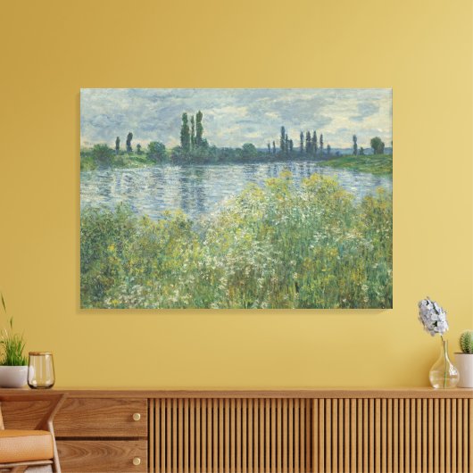 Claude Monet Banks of the Seine Vétheuil Canvas Afdruk (Insitu (Woonkamer))