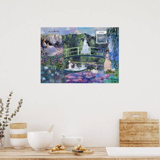 Claude Monet Bloemenlandschap Collage Poster (Keuken)