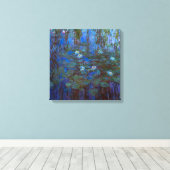 Claude Monet - Blue Water Lilies Canvas Afdruk (Insitu (Houten vloer))