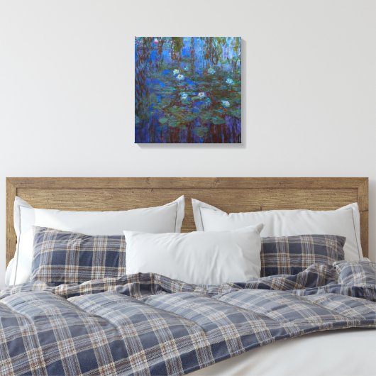 Claude Monet - Blue Water Lilies Canvas Afdruk (Insitu (Slaapkamer))