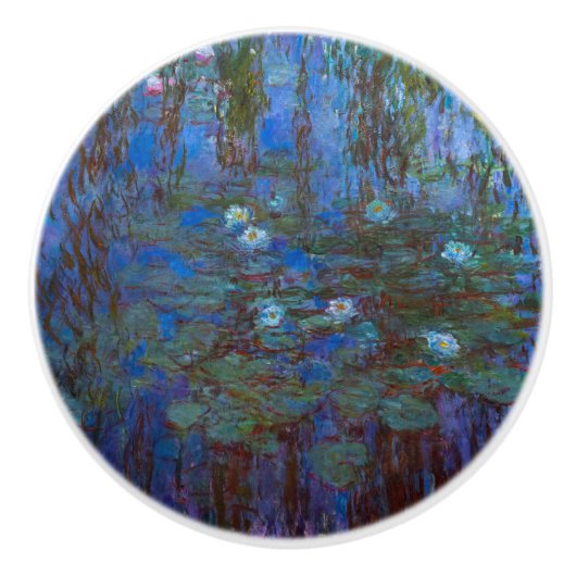 Claude Monet - Blue Water Lilies Keramische Knop (Voorkant)