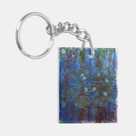 Claude Monet - Blue Water Lilies Sleutelhanger (Voorkant Links)