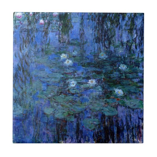 Claude Monet Blue Water Lilies Tegeltje (Voorkant)
