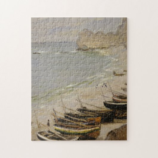 Claude Monet - Boat aan het strand van Etretat Legpuzzel (Verticaal)