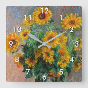Claude Monet - Boeket zonnebloemen Vierkante Klok