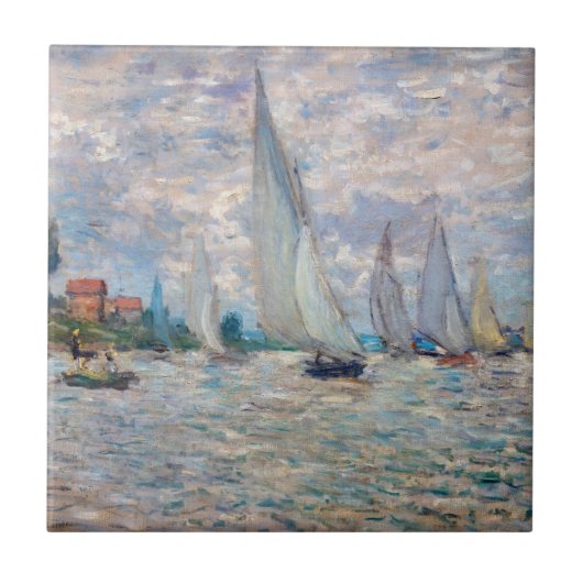 Claude Monet - Boten Regatta bij Argenteuil Tegeltje (Voorkant)