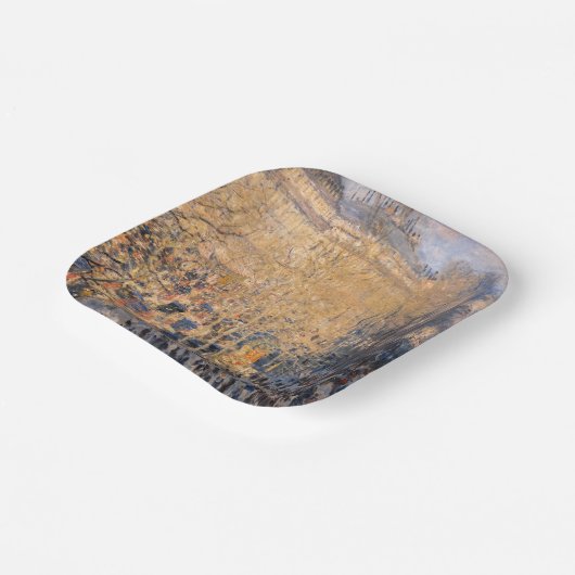 Claude Monet - Boulevard des Capucines in Parijs Papieren Bordje (Gebogen)