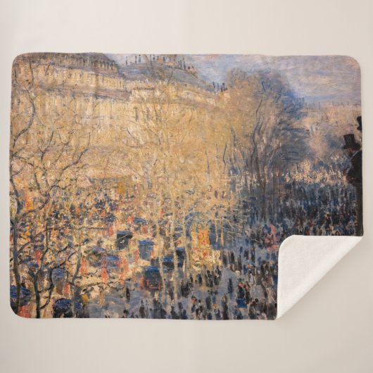 Claude Monet - Boulevard des Capucines in Parijs Sherpa Deken (Voorkant (horizontaal))