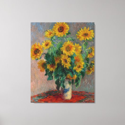  Claude Monet Bouquet over zonnebloemen Canvas Afdruk (Voorkant)