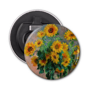Claude Monet - Bouquet van zonnebloemen Button Flesopener