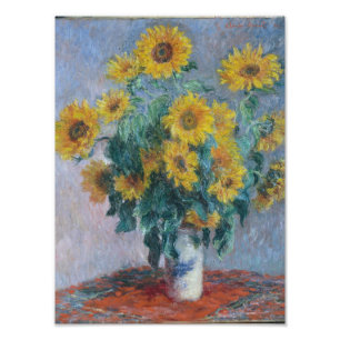 Claude Monet - Bouquet van zonnebloemen Foto Afdruk