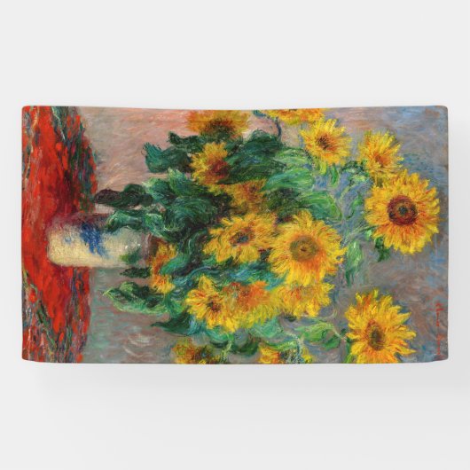 Claude Monet - Bouquet van zonnebloemen Spandoek (Horizontaal)
