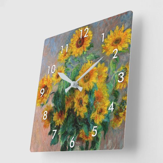 Claude Monet - Bouquet van zonnebloemen Vierkante Klok (Hoek)