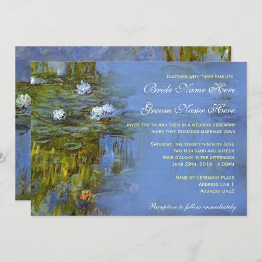 Claude Monet bruiloft Kaart (Voorkant / Achterkant)