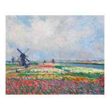 Claude Monet, Bulbfield en Windmill bij Leyden
