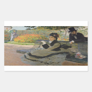 Claude Monet - Camille Monet op een bank Rechthoekige Sticker