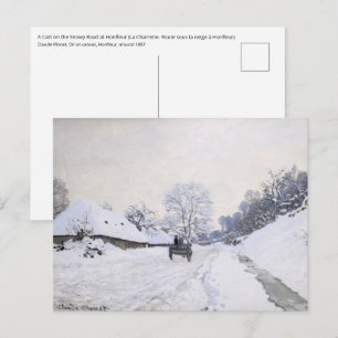 Claude Monet - Cart on the Snowy Road at Honfleur Briefkaart