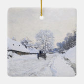 Claude Monet - Cart on the Snowy Road at Honfleur Keramisch Ornament (Achterkant)