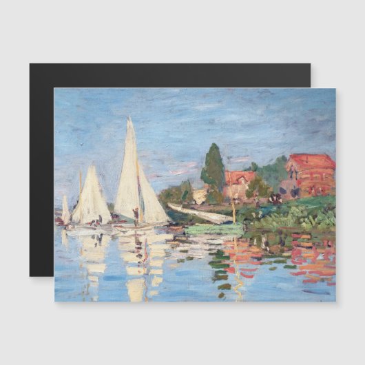 Claude Monet - Carte magnétique Regattas Argenteui (Devant / Derrière)