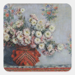 Claude Monet Chrysanthema 1878 Vierkante Sticker