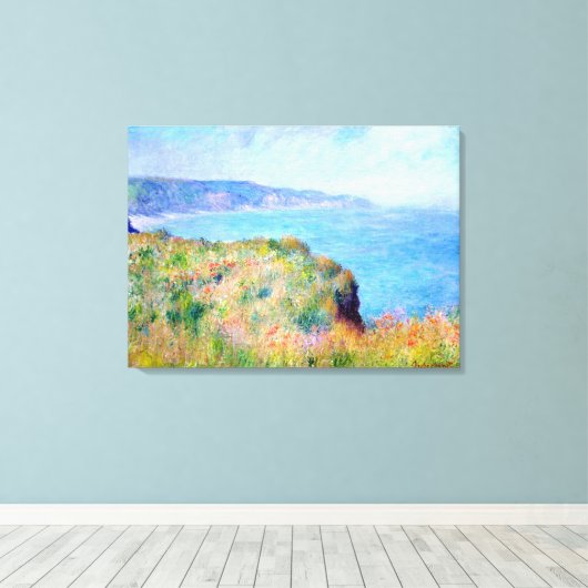 Claude Monet: Cliff Near Pourville Canvas Afdruk (Insitu (Houten vloer))