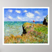 Claude Monet - Cliff Top Walk in Pourville - Impre Poster (Voorkant)