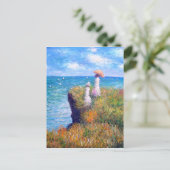Claude Monet Cliff Walk in Pourville Briefkaart (Staand voorkant)