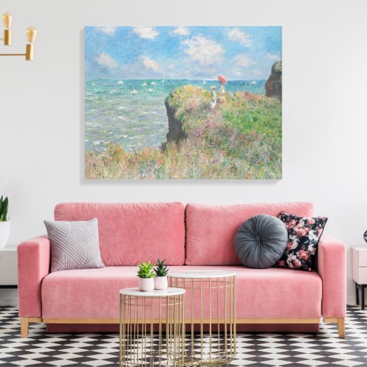  Claude Monet Cliff Walk in Pourville Canvas Afdruk (Insitu (Woonkamer))